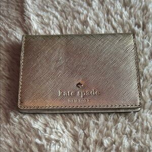 Kate Spade Metallic Gold Saffiano Card Case